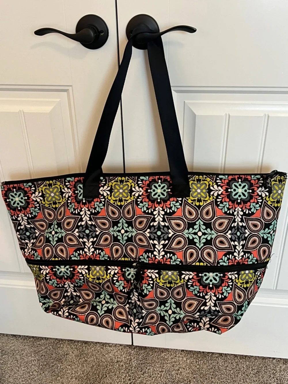 Vera Bradley Sierra Bundle 2 Pc Tote‎ + Crossbody Floral Medallion Travel Bag